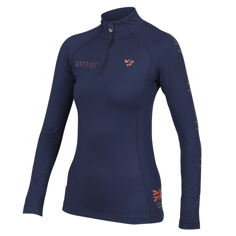 Aubrion Team Long Sleeve Base Layer - Navy Blue-1